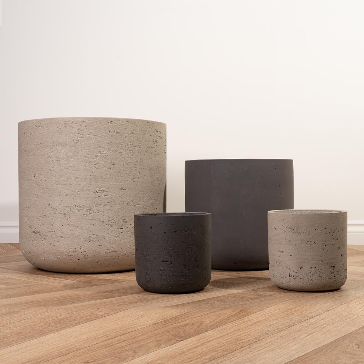 Cassie Pot Grey and Black