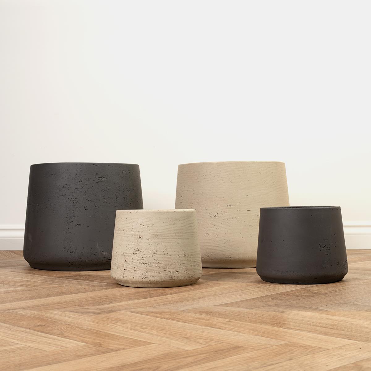 Addison Plant Pot Grey and Black