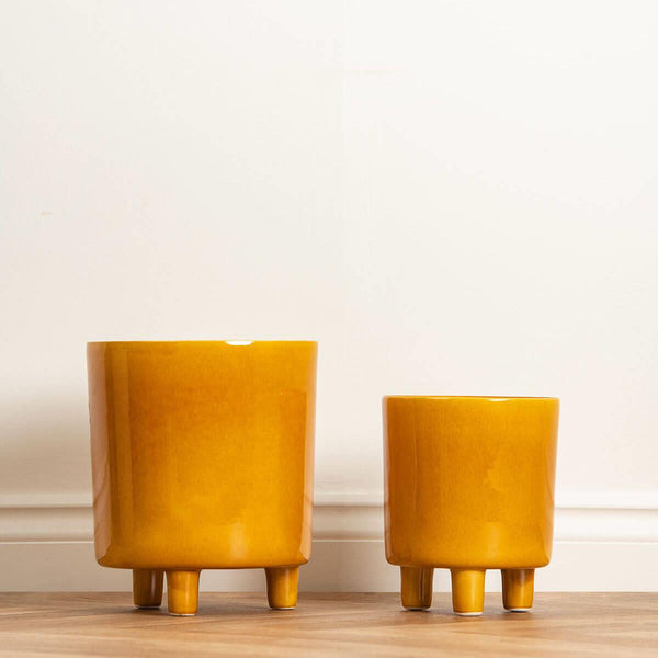 Bailey Ceramic Pot Mustard Small and Medium
